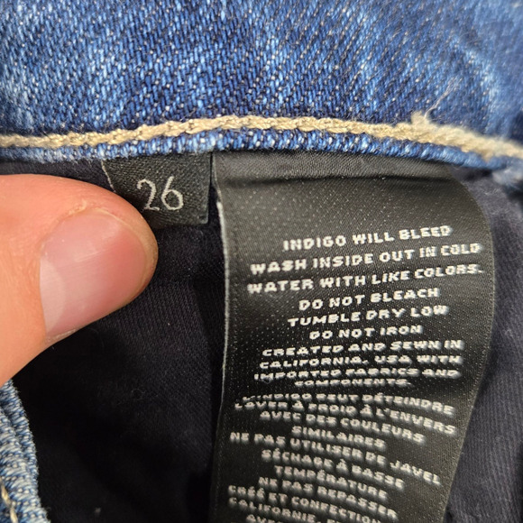 J Brand Medium Jules High Rise Rhinestone Stripe Straight Crop Jeans Size 26 - Picture 9 of 11